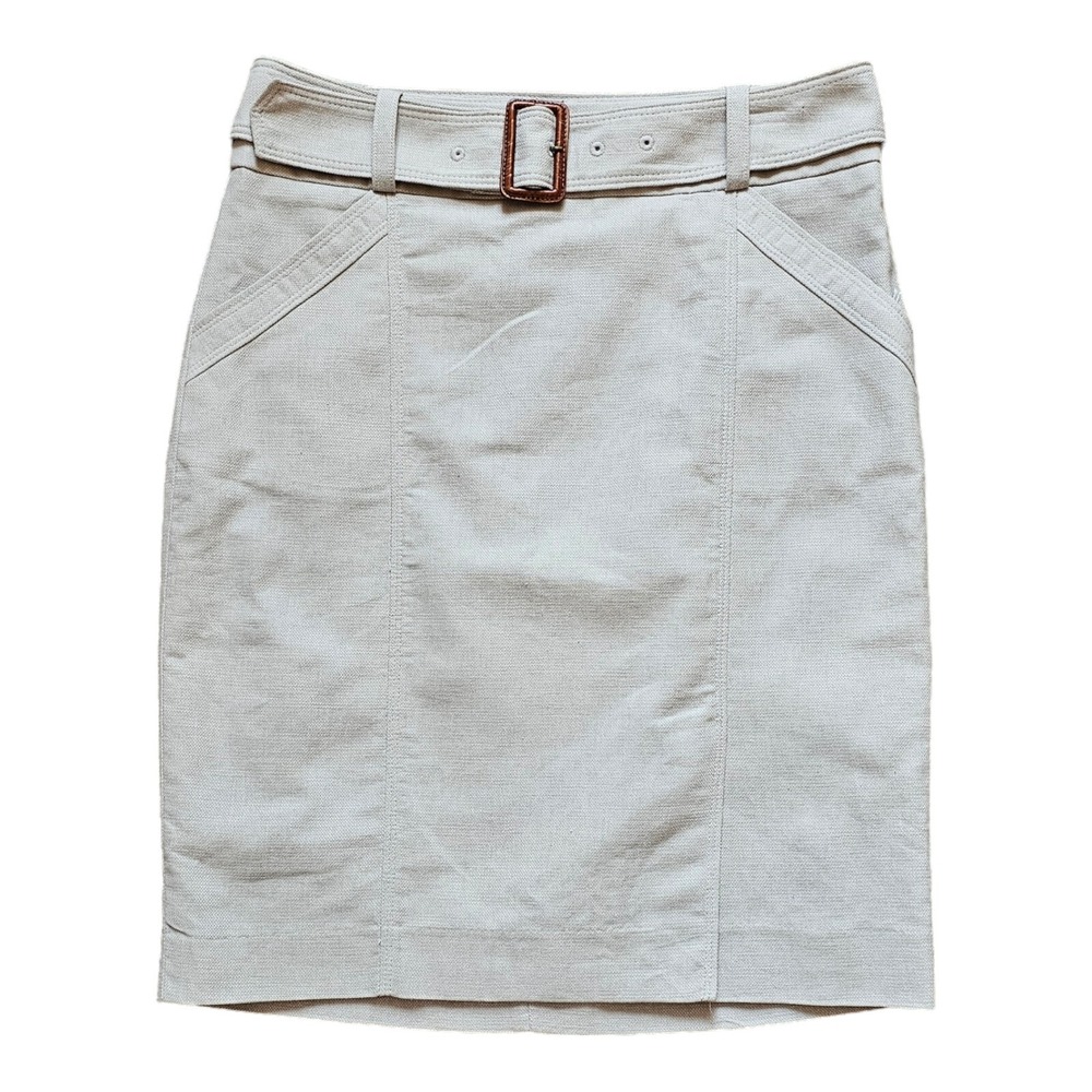 The Limited Lined Pencil Skirt Womens Size 8 100% Cotton color oatmeal